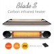 Incalzitor terasa Veito Blade S 2,5kW, fibra Carbon, Aluminiu, Telecomanda, Timer, Termostat, Afisaj LED, IP55, Argintiu