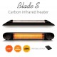 Incalzitor terasa Veito Blade S 2,5kW, fibra Carbon, Aluminiu, Timer, Termostat, Telecomanda, Afisaj LED, IP55, Negru