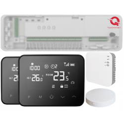 Kit automatizare pardoseala Q20, Sistem incalzire in pardoseala Smart, 8 zone, Full wireless, 2 Termostate Smart Wireless, e-Hub